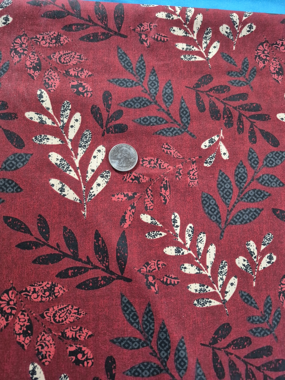 Burgundy Red Leaves Cotton Fabric 3 Yards Joann Quilting Sewing Crafts